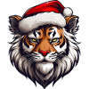 Xmas Tiger with Santa Hat