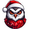Christmas Owl in Santa Outfit