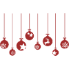 Weihnachtskugeln in dunkelrot