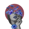 Portrait abstrait, bleuets