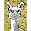 Funny Geek Llama Wearing Glasses