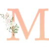 M Monogramm, minimal, pastel, Blumen