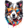 Border Collie Dog Cute Cool Occhiali da sole colorati