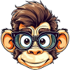 Nerdy chimpanzee with nerd glasses