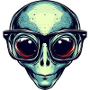 Nerdy alien with glasses