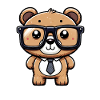 Nerdy bear with glasses