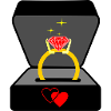 Wedding ring in box Jeweler logo