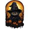 Halloween witch cat