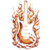 E-Gitarre mit Flammen
