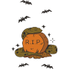 Halloween Tombstone with Snake