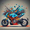 buntes Motorrad