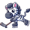Zebra-Eishockeyspieler - Lustige Illustration