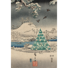 Christmas tree in snowy landscape