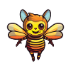 Bee Funny Cartoon Kawaii Beach Illustration