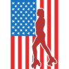 Roller Skating USA Flag