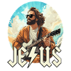 Christ Jesus with electric guitar
