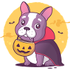 Frenchie Halloween Vampire
