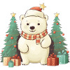 Mignon ours polaire de Noël