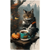 Cat dressed halloween
