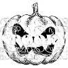 Spooky Halloween Pumpkin | Black/White
