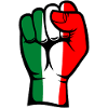 Italy Flag Fist Hand Symbol