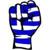 Greece Flag Fist Hand Symbol