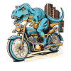 TRex fährt Motorrad