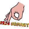 Comic-Hand Zeigefinger mit Retro Text