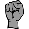 Vuist Hand Symbool Grijs PNG