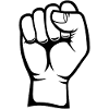 Fist Hand Symbol White PNG