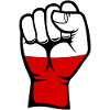 Poland Flag Fist Hand Symbol