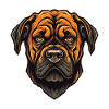 Mastiff Dog Head
