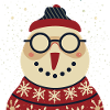 Winter Eulenpullover mit Brille