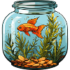 Aquarium mit Goldfisch