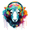 Sheep With Headphones Sheep Animals