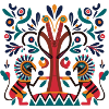 Geometric tree inspired by African art