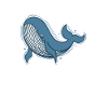 Blue whale in ocean water