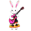 Cute Romantic Rabbit with Guitar