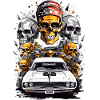 Muscle Car and Skulls
