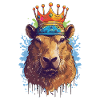 Capybara with crown capybara