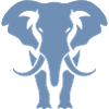 Elephant Silhouette White Logo