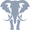Elephant Silhouette White Logo