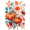 Pumpkin with leaves