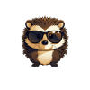 Funny hedgehog with sunglasses