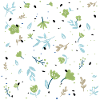 Fond transparent floral bleu