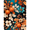 Autumn flowers with tangerines and nuts