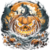 Grinning Spooky Pumpkin
