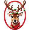 Rentier mit Weihnachtskugeln