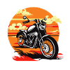 Vintage motorcykel tegning illustration