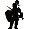 Elegant Black Knight Silhouettes Design